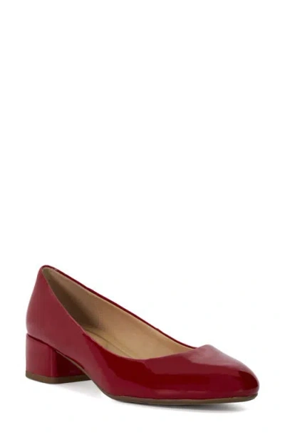 Dune London Bracket Almond Toe Pump In Red