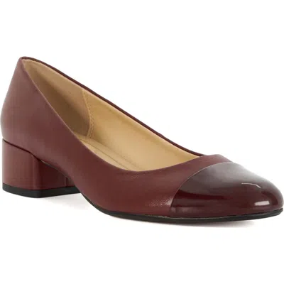 Dune London Bracket Cap Toe Pump In Burgundy