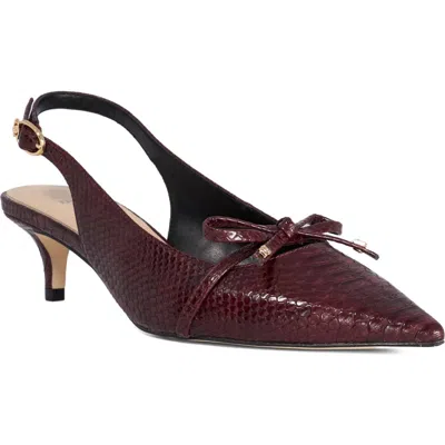 Dune London Cassie Pointed Toe Slingback Pump In Burgundy