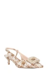 Dune London Centrepiece Slingback Pointed Toe Kitten Heel Pump