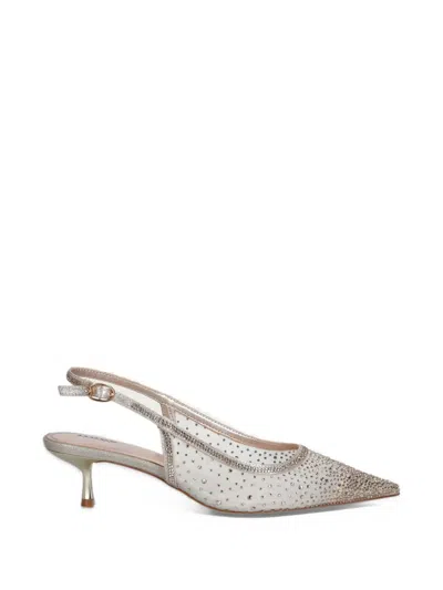 Dune London Cirelle Crystal-embellished Mesh Pumps In Gray