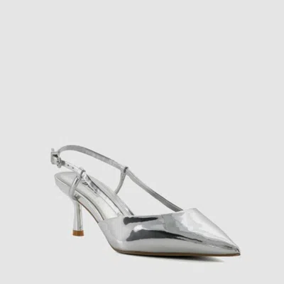 Dune London Classify Pump Women's Silver Pointed Toe Slingback Htat1025 In Animal Print
