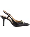 Dune London Click Croc Embossed Pointed Toe Pump