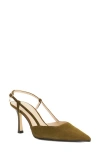 Dune London Composure Pointed Toe Slingback Pump In Green