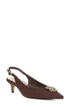 Dune London Context Pointed Toe Slingback Pump In Brown