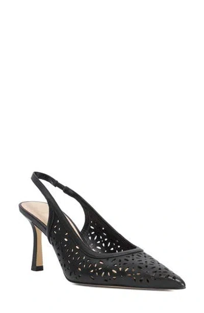 Dune London Corfu Perforated Slingback Pump In Black