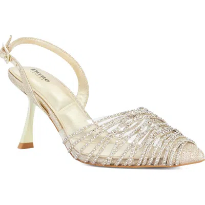 Dune London Crossings Slingback Pointed Toe Pump In Gold