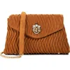 Dune London Darling Matelassé Suede Crossbody Bag In Brown