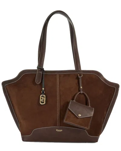 Dune London Decided Suede Tote In Brown