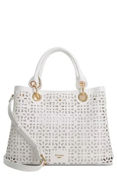 Dune London Delaser Faux Leather Tote In White