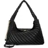 Dune London Deliberate L Woven Shoulder Bag In Black