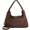 Dune London Deliberate L Woven Shoulder Bag In Brown