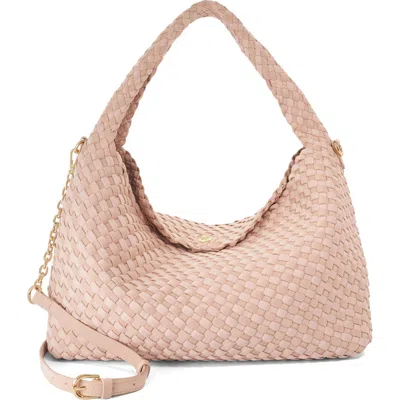 Dune London Deliberate L Woven Shoulder Bag In Pink