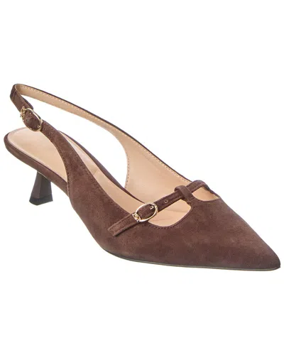 Dune London Deserving Suede Slingback Pump In Brown