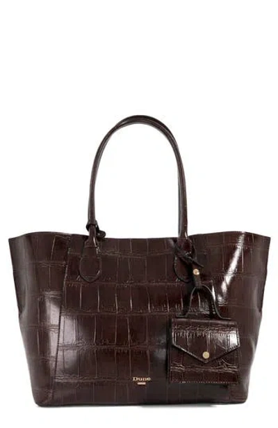 Dune London Dexterities Faux Leather Tote Bag In Brown