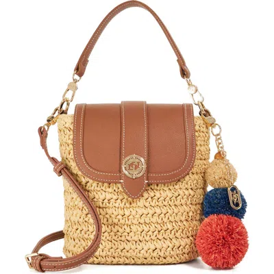 Dune London Dimple Raffia Handbag In Brown