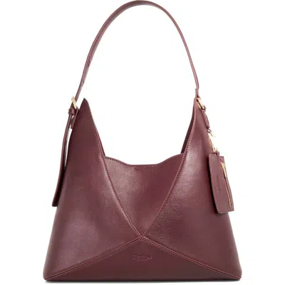 Dune London Dinidearest Leather Shoulder Bag In Burgundy