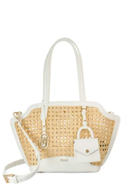 Dune London Dinidecided Rattan Shoulder Bag In White