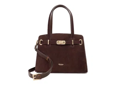 Dune London Dinidefine Suede Satchel In Burgundy