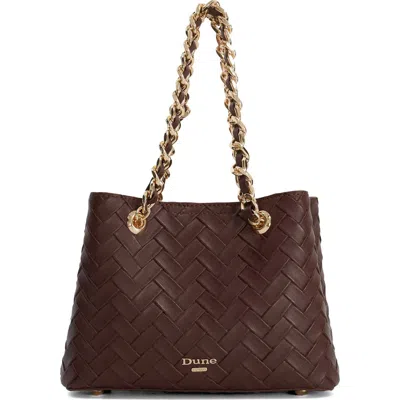 Dune London Dinidiemz Woven Faux Leather Tote In Brown