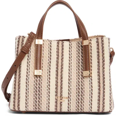 Dune London Dinky Dorrie Woven Canvas Satchel In Brown