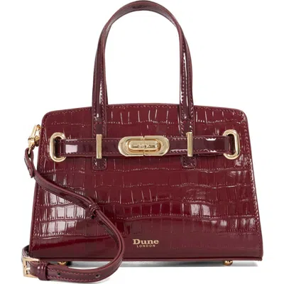 Dune London Dinkydefine Croc Embossed Tote In Burgundy