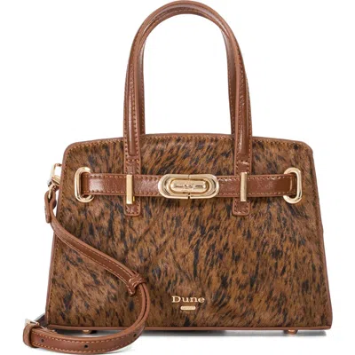 Dune London Dinkydefine Faux Fur Tote In Brown