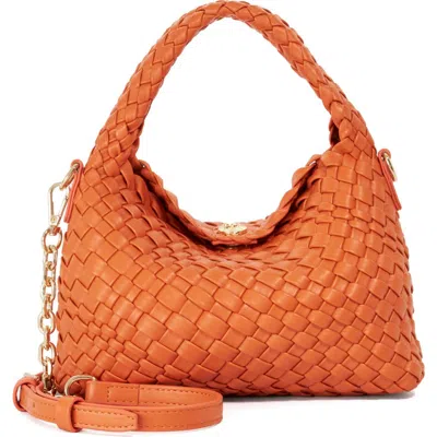 Dune London Dinkydeliberate Woven Top Handle Bag In Orange