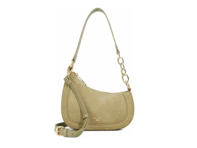 Dune London Direction Leather Shoulder Bag In Green