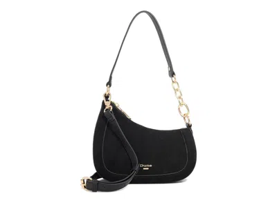 Dune London Direction Leather & Suede Shoulder Bag In Black