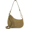 Dune London Direction Suede Shoulder Bag In Khaki