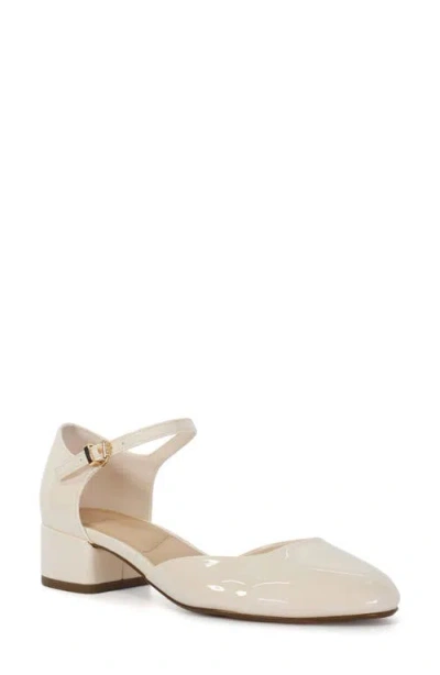 Dune London Dominos Ankle Strap Pump In Cream