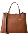 Dune London Dorieo Leather Tote In Brown