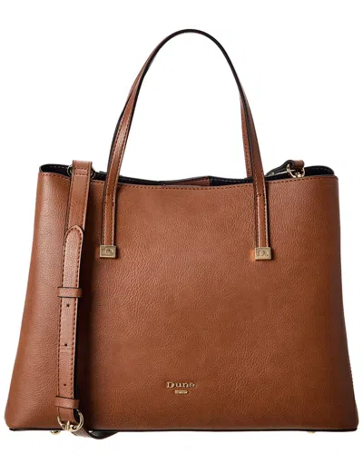Dune London Dorieo Leather Tote In Brown