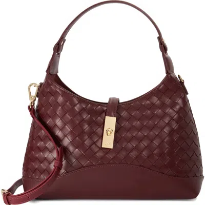 Dune London Dorset Leather Shoulder Bag In Burgundy