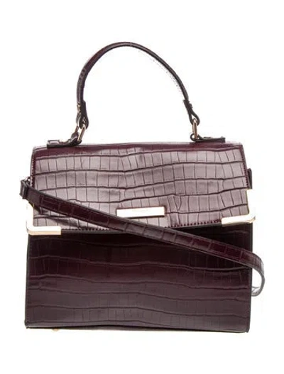 Pre-owned Dune London Embossed Leather Crossbody Bag In Burgundy