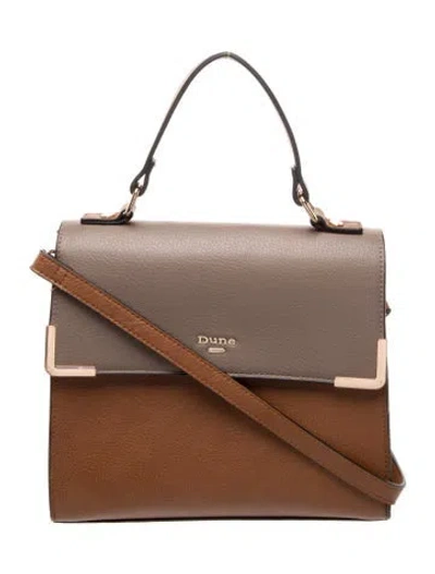 Pre-owned Dune London Embossed Leather Top Handle Bag In Brown