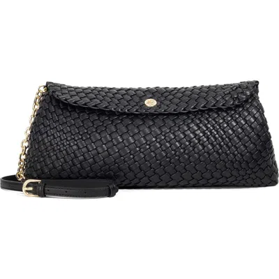 Dune London Encourage Us Woven Faux Leather Clutch In Black