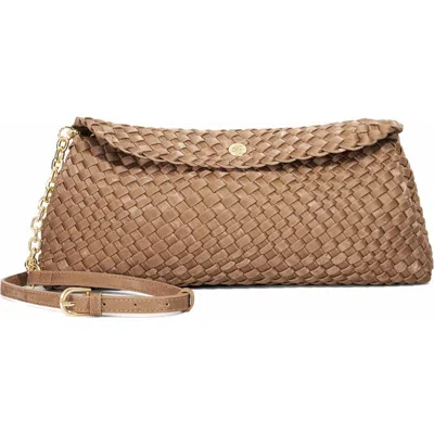 Dune London Encourage Us Woven Faux Leather Clutch In Brown