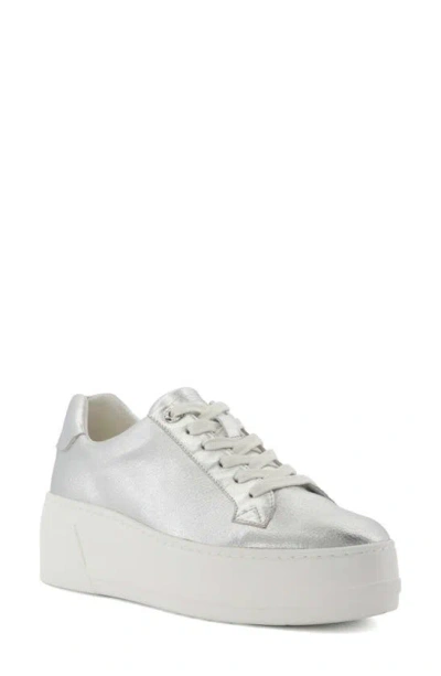 Dune London Episode Platform Sneaker In Silver