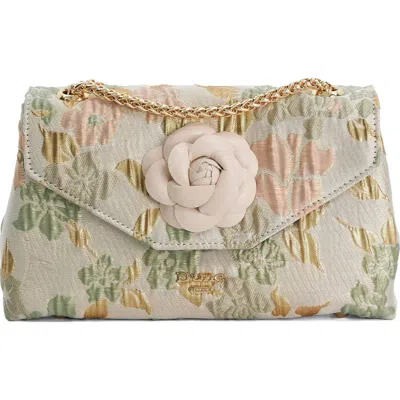 Dune London Erose Jacquard Flap Shoulder Bag In Beige Multi