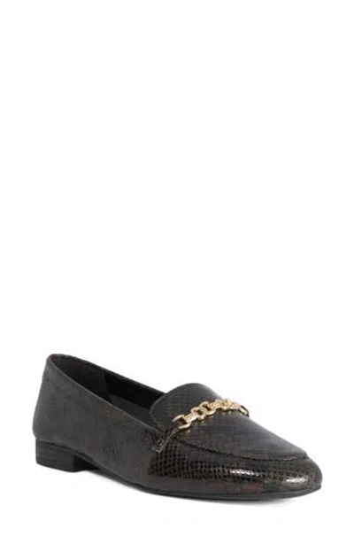 Dune London Gearing Snake Embossed Loafer In Brown