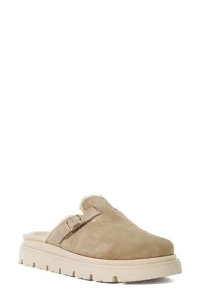 Dune London Gene Faux Shearling Slipper In Sand