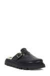 Dune London Gene Faux Shearling Slipper In Black