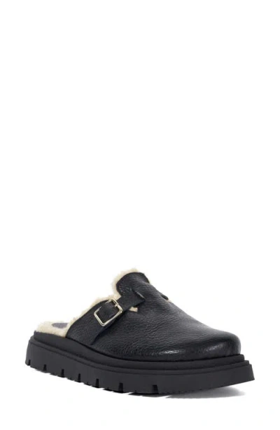 Dune London Gene Faux Shearling Slipper In Black