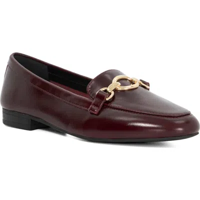 Dune London Gladia Leather Loafer In Burgundy