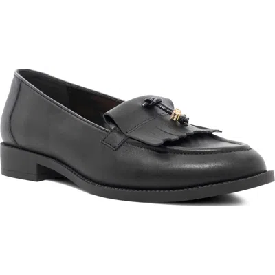 Dune London Globetrot Leather Tassel Loafer In Black