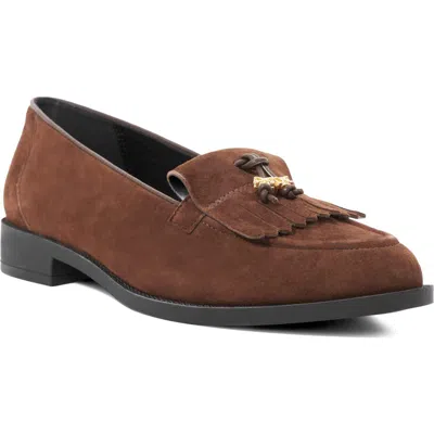 Dune London Globetrot Leather Tassel Loafer In Brown
