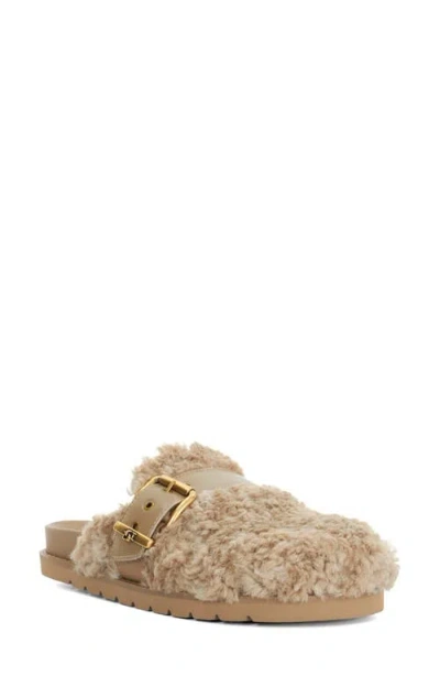Dune London Glorria Faux Shearling Slipper In Camel