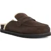 Dune London Goldy Faux Shearling Mule In Brown
